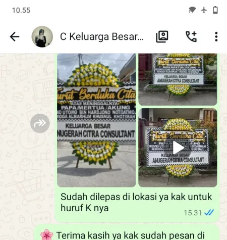 Pengiriman Papan Bunga Duka Dempet